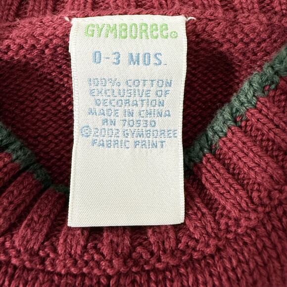 Gymboree Vintage Rocker Horse Sweater Romper One Piece Holiday Maroon Baby 3-6m - Picture 2 of 7